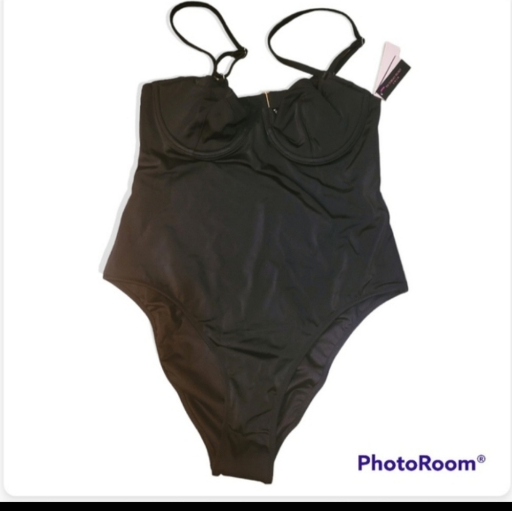 Victoria's Secret Essential Wicked One Piece Swimsuit Black Underwire M NWT - Picture 4 of 12